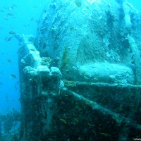 Dieser Tankwagen wurde durch den Druck des Wassers eingedrückt, September 2002