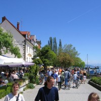 Blick die Promenade hinunter in Richtung Parkhaus Post, Mai 2005