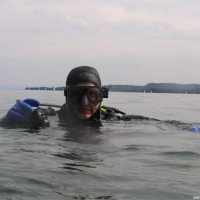 Alex ready for dive, August 2005