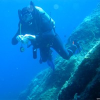 Alex mit seinem Rebreather, August 2005