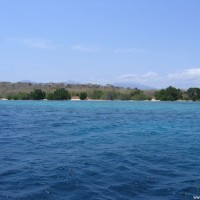 Blick vom Tauchplatz auf die Menjangan Insel, September 2007