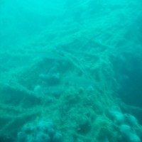 Das Wrack ist mit vielen Fischernetzen bedeckt, September 2005