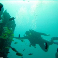 eines der drei künstlich versenkten Laguna-Wrecks, Oktober 2003